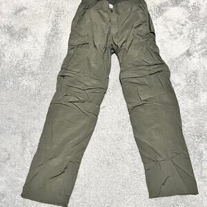 Columbia Pants Mens 32 x32 Green Omni Shade Zip Off Convertible Hiking Nylon